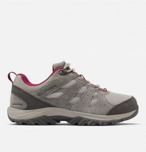 Women Columbia WoRedmond™ III Waterproof Walking Shoes Titanium / Red | US-SAQMFO-304