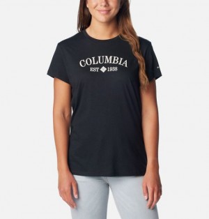 Women Columbia WoTrek™ Casual Graphic T-Shirt Black | US-ADHTLK-708