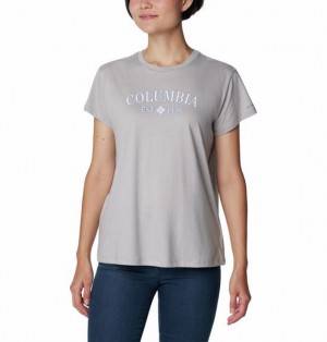 Women Columbia WoTrek™ Casual Graphic T-Shirt Grey | US-ZTMVQX-381