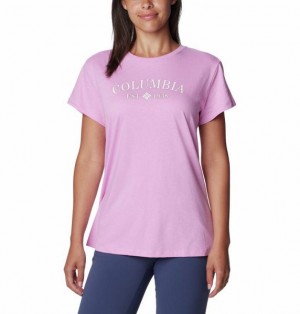 Women Columbia WoTrek™ Casual Graphic T-Shirt Pink | US-MIKDXT-527