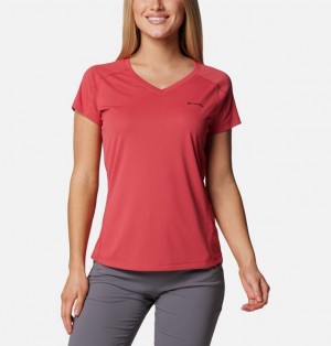 Women Columbia Zero Rules™ Technical T-Shirt Red | US-KVWOAH-946