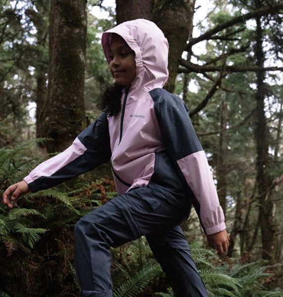 Kids' Columbia Dalby Springs™ II Waterproof Hiking Jackets Pink / Navy | US-KRSJXY-590