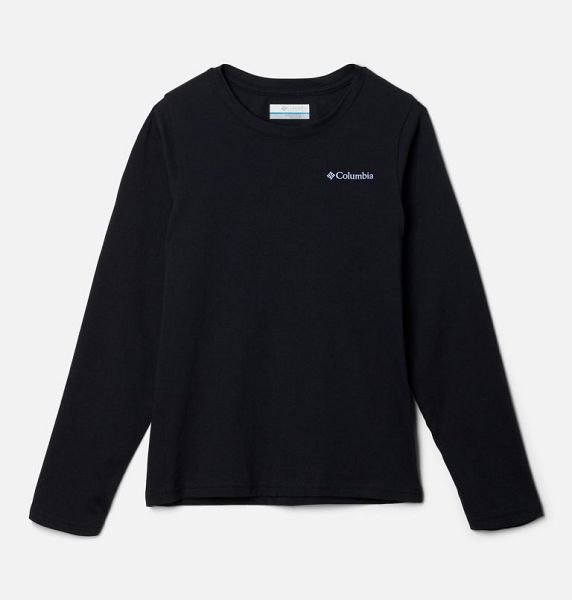 Kids' Columbia Dobson Pass™ Long Sleeve Graphic T-Shirt Black | US-CSAPIL-138