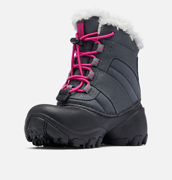 Kids' Columbia Little Rope Tow™ III Waterproof Boots Dark Grey / Pink | US-FUKNZM-915