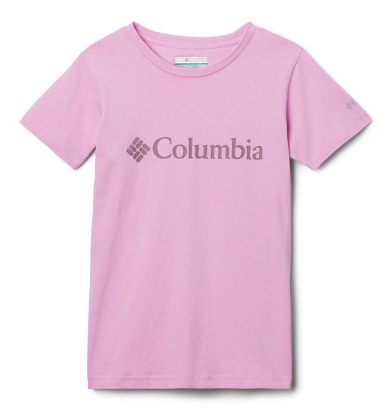 Kids\' Columbia Mission Lake™ Graphic Casual Cotton T-Shirt Pink | US-XSYVNA-972