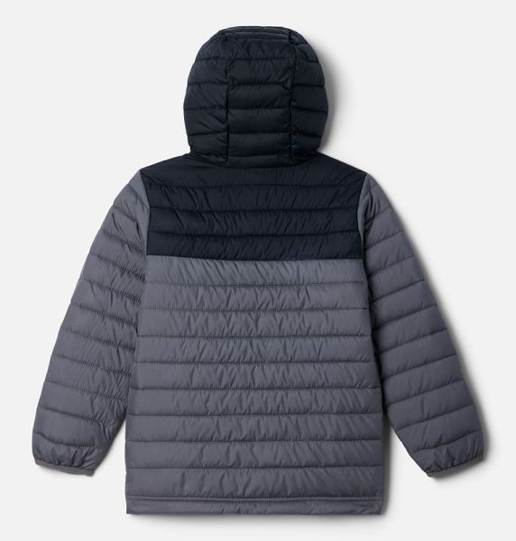 Kids' Columbia Powder Lite™ II Hooded Insulated Jackets Grey / Black | US-UMCSAN-013