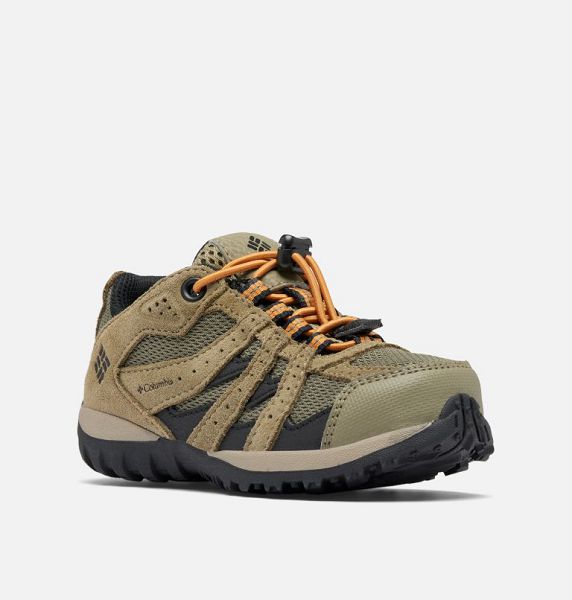 Kids' Columbia Redmond II Waterproof Walking Shoes Grey / Green / Orange | US-PGCAVR-846