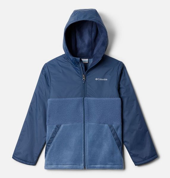 Kids\' Columbia Steens Mountain™ II Novelty Hooded Fleece Jackets Dark Blue / Navy | US-BGUTNK-390