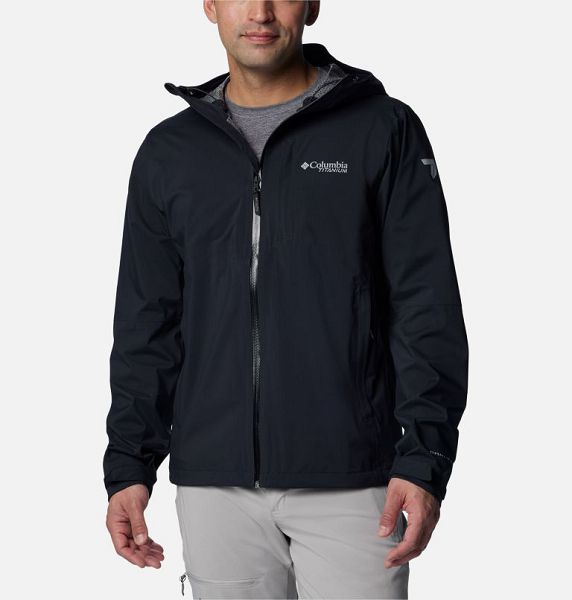 Men Columbia Ampli-Dry™ III Waterproof Hiking Shell Jackets Black | US-ZDJPOV-614