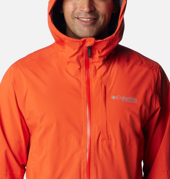 Men Columbia Ampli-Dry™ III Waterproof Hiking Shell Jackets Orange | US-NGIEAC-296