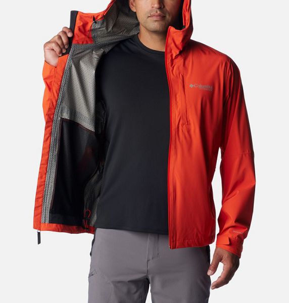 Men Columbia Ampli-Dry™ III Waterproof Hiking Shell Jackets Orange | US-NGIEAC-296