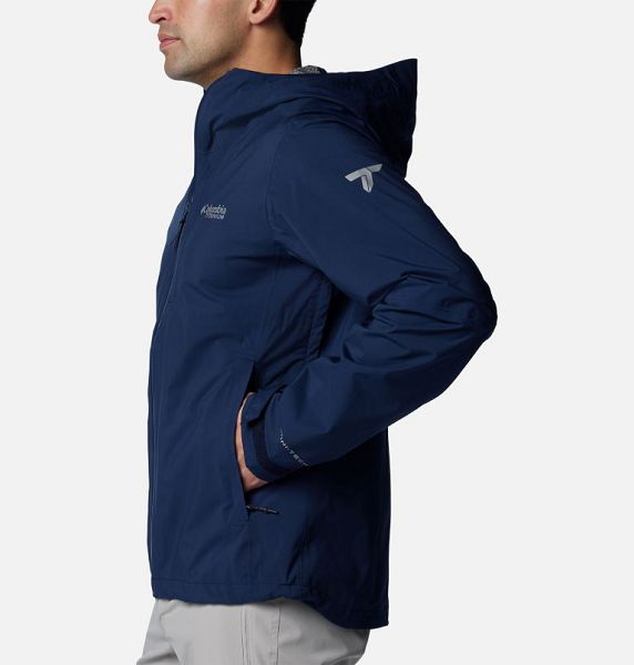 Men Columbia Ampli-Dry™ III Waterproof Hiking Shell Jackets Navy | US-YOXNAM-927