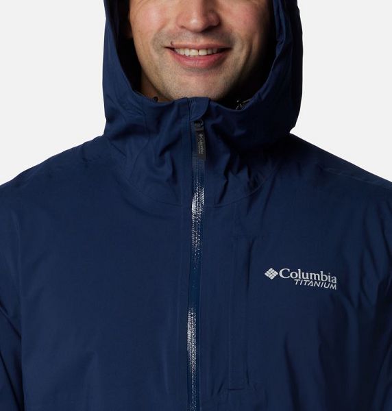 Men Columbia Ampli-Dry™ III Waterproof Hiking Shell Jackets Navy | US-YOXNAM-927