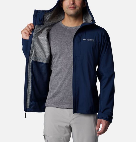 Men Columbia Ampli-Dry™ III Waterproof Hiking Shell Jackets Navy | US-YOXNAM-927