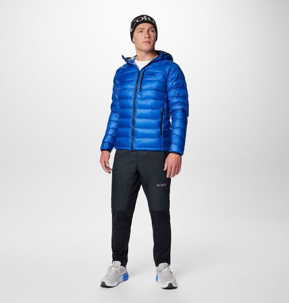 Men Columbia Arctic Crest™ Hooded Down Jackets Blue | US-JQIEXG-398