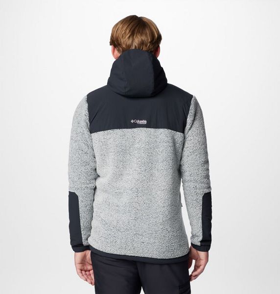 Men Columbia Arctic Crest™ Technical Hooded Fleece Jackets White / Black | US-CWATHR-560