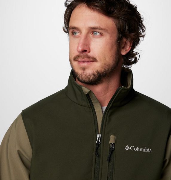 Men Columbia Ascender™ Hiking Softshell Jackets Grey / Green | US-YFAEWZ-013