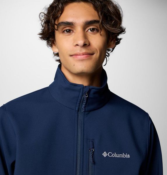 Men Columbia Ascender™ Hiking Softshell Jackets Navy | US-KZDCHA-705