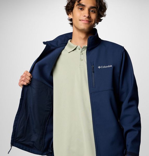 Men Columbia Ascender™ Hiking Softshell Jackets Navy | US-KZDCHA-705