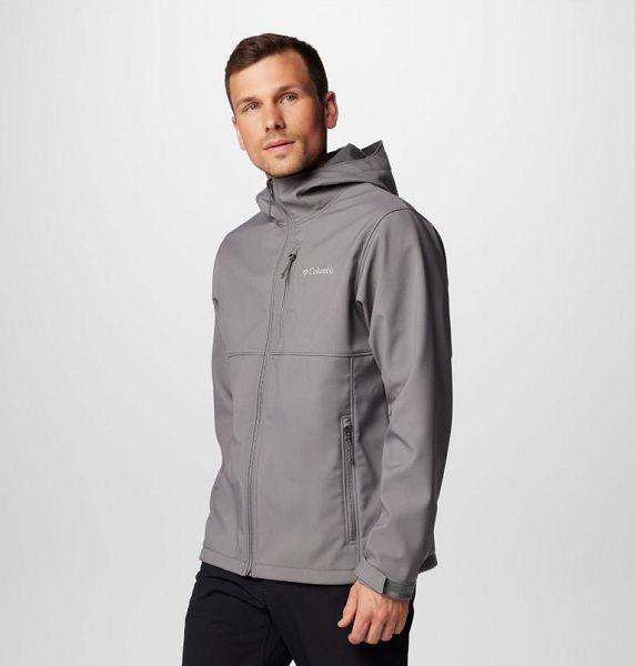 Men Columbia Ascender™ II Hooded Softshell Hiking Jackets Grey | US-AUIXKS-079