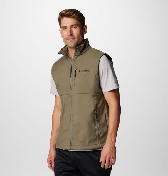 Men Columbia Ascender™ II Softshell Hiking Gilet Grey / Green | US-KERSUZ-931