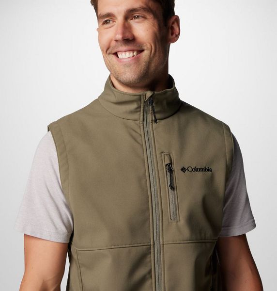 Men Columbia Ascender™ II Softshell Hiking Gilet Grey / Green | US-KERSUZ-931