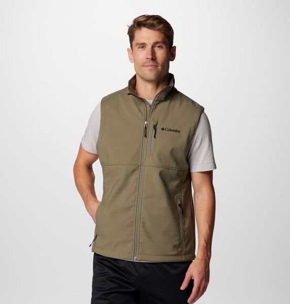 Men Columbia Ascender™ II Softshell Hiking Gilet Grey / Green | US-KERSUZ-931