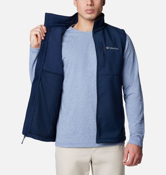 Men Columbia Ascender™ II Softshell Hiking Gilet Navy | US-FLMYRZ-893