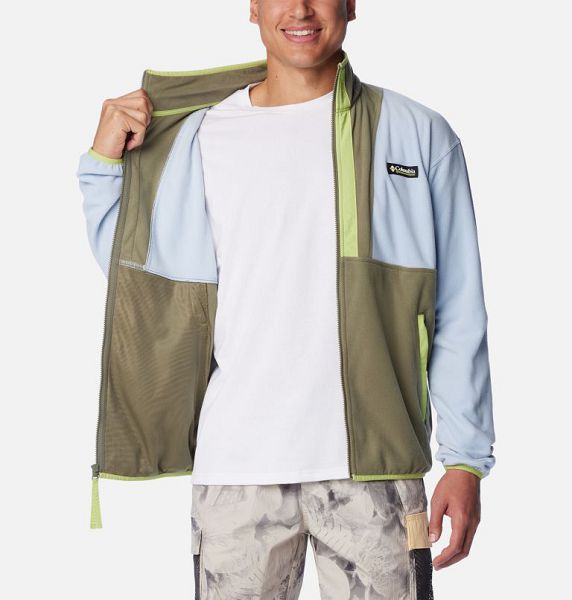 Men Columbia Back Bowl™ Lightweight Fleece Grey / Green / Green | US-ZFKAYW-489