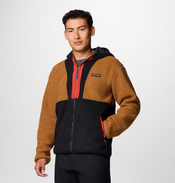 Men Columbia Backbowl™ II Remastered Hooded Sherpa Fleece Jackets Brown / Black | US-BPKIWN-285