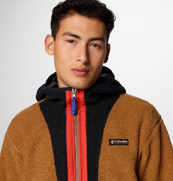 Men Columbia Backbowl™ II Remastered Hooded Sherpa Fleece Jackets Brown / Black | US-BPKIWN-285