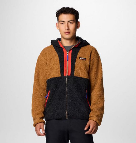 Men Columbia Backbowl™ II Remastered Hooded Sherpa Fleece Jackets Brown / Black | US-BPKIWN-285