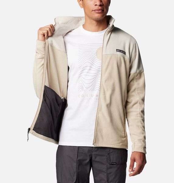 Men Columbia Basin Trail™ Full Zip Fleece Khaki / Dark Grey | US-IVJSBY-712