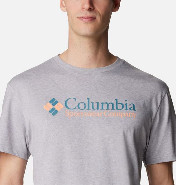 Men Columbia CSC Basic Logo™ T-Shirt Grey | US-STQOCW-307