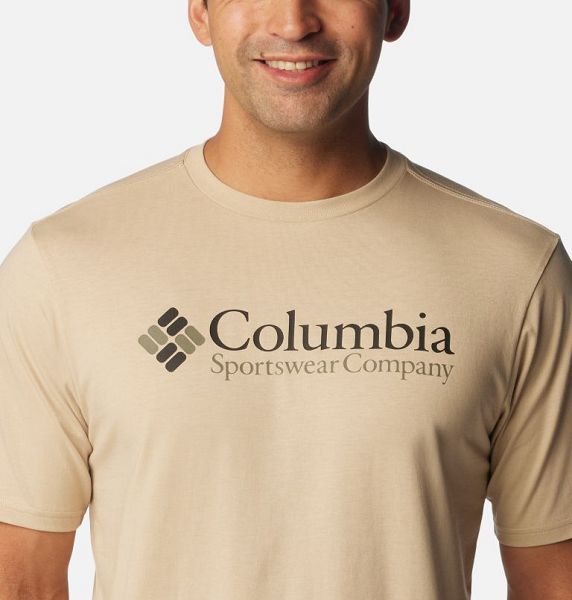 Men Columbia CSC Basic Logo™ T-Shirt Khaki | US-GEDOFL-407