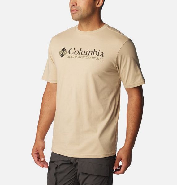 Men Columbia CSC Basic Logo™ T-Shirt Khaki | US-GEDOFL-407