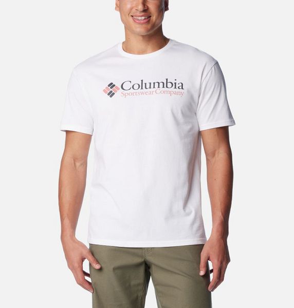 Men Columbia CSC Basic Logo™ T-Shirt White | US-GULVRZ-148