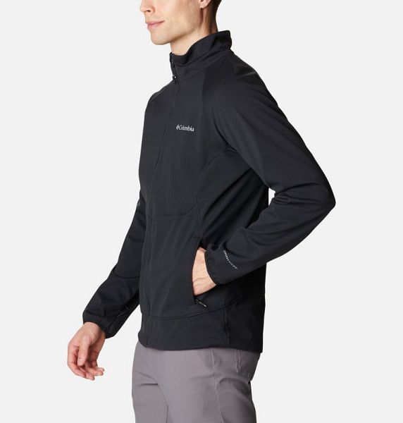 Men Columbia Canyon Meadows™ Walking Softshell Jackets Black | US-IVNYFH-912