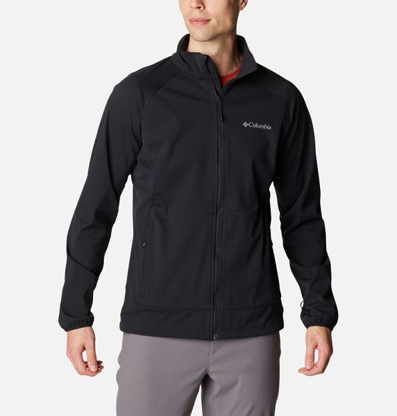 Men Columbia Canyon Meadows™ Walking Softshell Jackets Black | US-IVNYFH-912