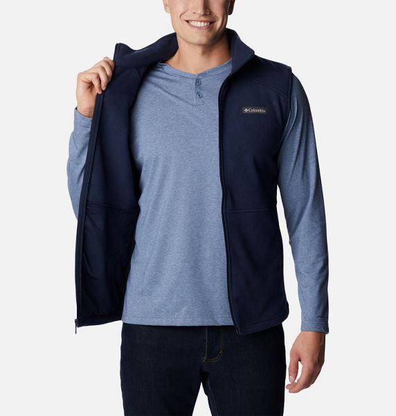 Men Columbia Castle Dale™ Fleece Vest Navy | US-SNKDLM-897