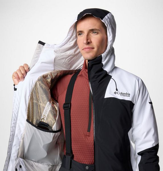 Men Columbia Cirque Bowl™ Waterproof Insulated Ski Jackets White / Black | US-BIZLJY-043