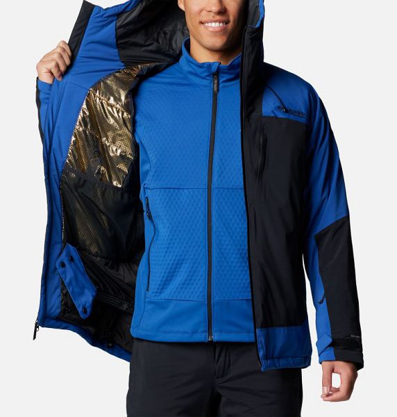 Men Columbia Cirque Bowl™ Waterproof Insulated Ski Jackets Black / Blue | US-RXLDJI-758