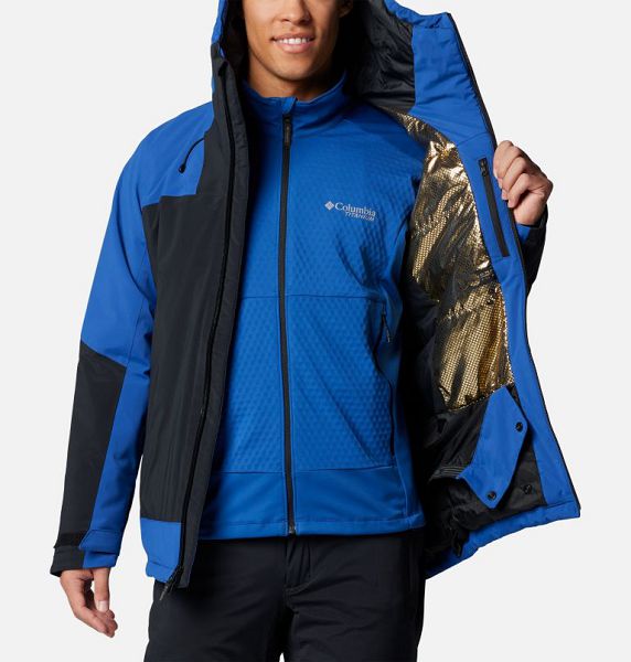 Men Columbia Cirque Bowl™ Waterproof Insulated Ski Jackets Black / Blue | US-RXLDJI-758