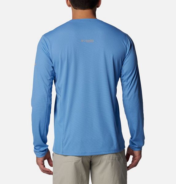 Men Columbia Cirque River™ Technical Long Sleeve T-Shirt Blue | US-VCMXOF-721