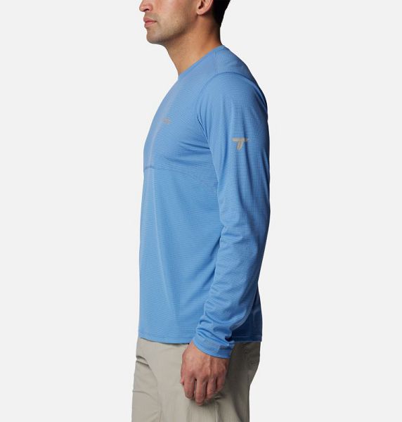 Men Columbia Cirque River™ Technical Long Sleeve T-Shirt Blue | US-VCMXOF-721