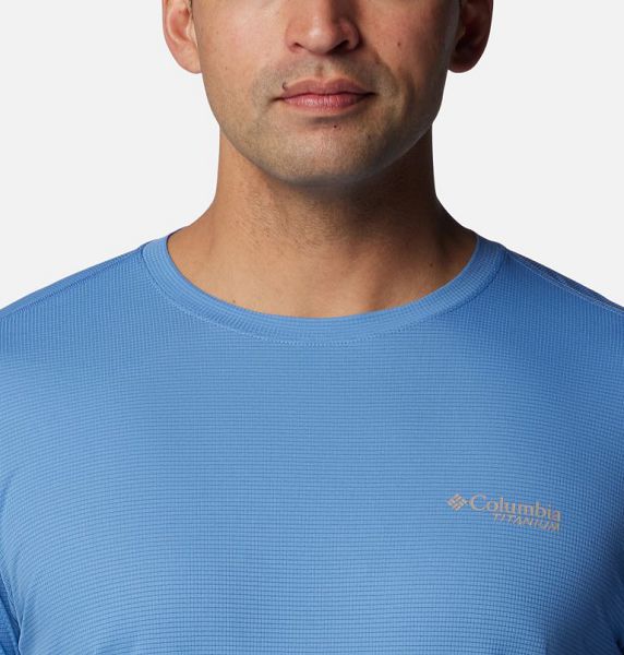 Men Columbia Cirque River™ Technical Long Sleeve T-Shirt Blue | US-VCMXOF-721