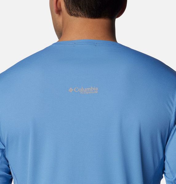 Men Columbia Cirque River™ Technical Long Sleeve T-Shirt Blue | US-VCMXOF-721