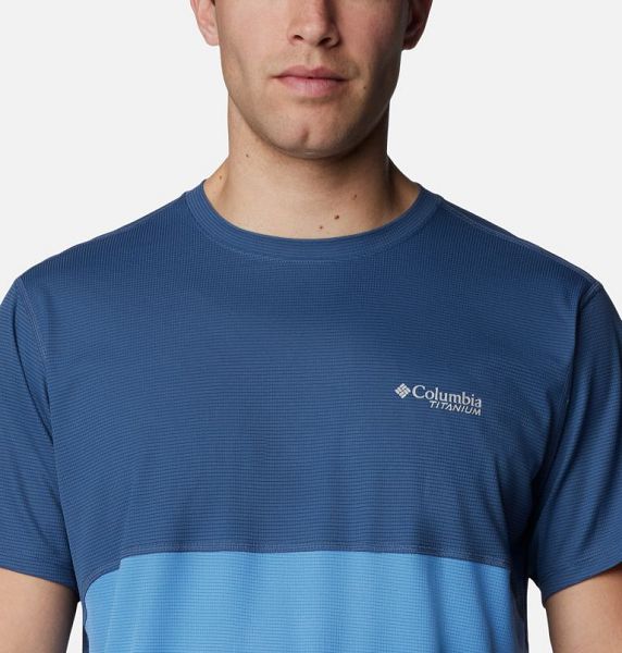 Men Columbia Cirque River™ Technical T-Shirt Dark Blue | US-JNACEX-917