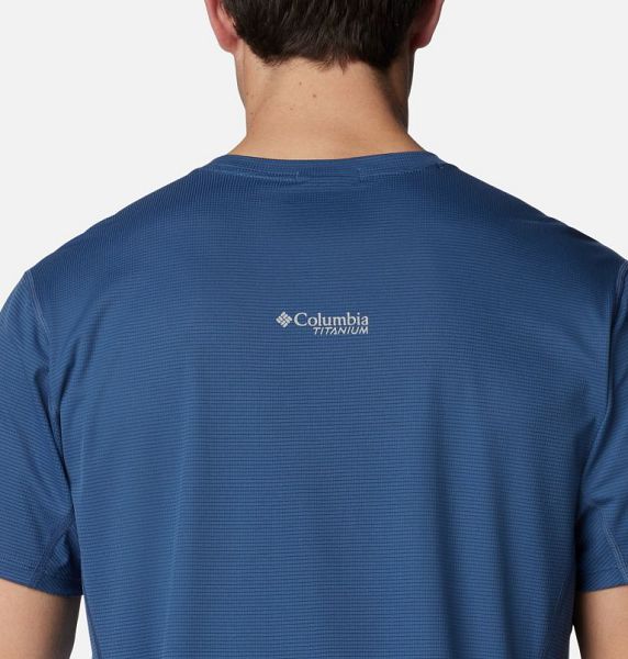 Men Columbia Cirque River™ Technical T-Shirt Dark Blue | US-JNACEX-917