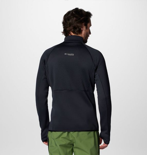 Men Columbia Crystal Leaf™ Omni-Heat™ Helix Technical Half Zip Fleece Black | US-RLTVWM-930